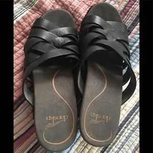 Dansko® Leather Tory Sandals in Black EU 39